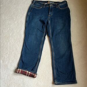 Carhartt relaxed, plaid lined, 12 short jeans